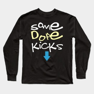 Some Dope Kicks (Varsity Yellow ft. Aqua Blue Arrow) Long Sleeve T-Shirt